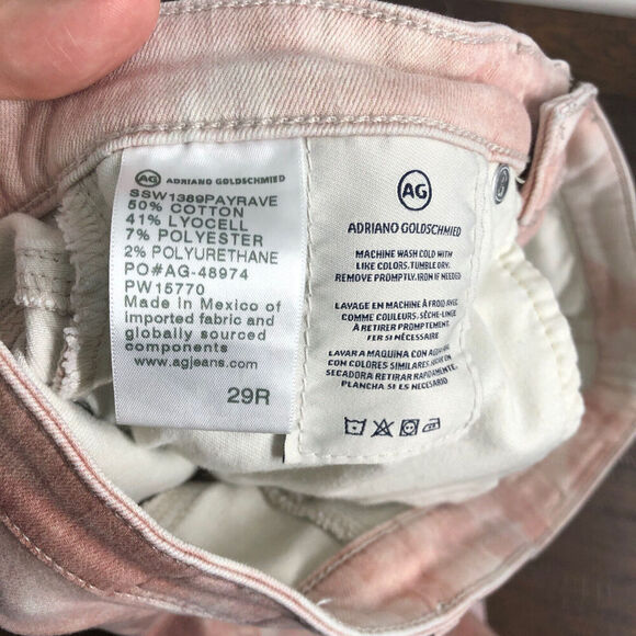 AG Adriano Goldschmied Womens Size‎ 29R Pink Tie Dye Legging Ankle Skinny Jeans - Picture 13 of 16